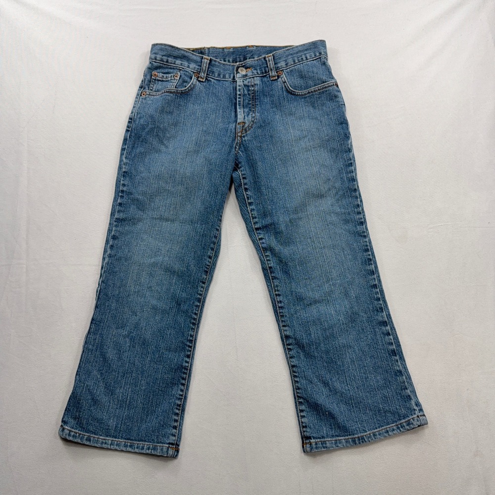 Lucky Brand Jeans Easy Rider Button Fly Medium Wash Crop Blue Women Size 4/27